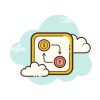 cloud style dollar rupee exchange icon
