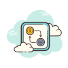 cloud style dollar won exchange icon