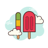 cloud style ice pop pink icon