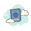 cloud style 여권 icon