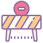 cute color style road closure icon