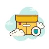 cloud style box secured icon