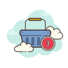 cloud style full shopping basket icon