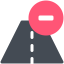 pastel color style road closure icon