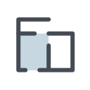 pastel color style floor plan icon