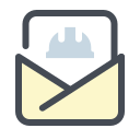 pastel color style construction mail open icon