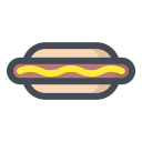 pastel color style 핫도그 icon