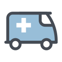 pastel color style hospital wagon without a siren icon