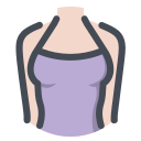 pastel color style t shirt with thin straps icon