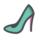 pastel color style women shoe side view icon