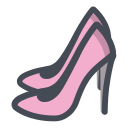 pastel color style women shoes icon