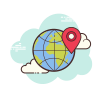 cloud style weltweiter standort icon