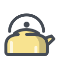 pastel color style camping kettle icon