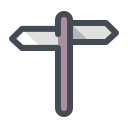 pastel color style signpost icon