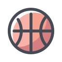 pastel color style basketball icon