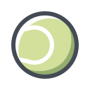 pastel color style tennis ball icon