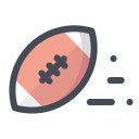 pastel color style american football ball icon
