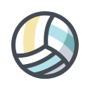 pastel color style volleyball icon