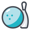pastel color style bowling icon