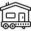 cute outline style mobile home icon