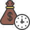 gestione-denaro-tempo-esterno-soft-fill-soft-fill-juicy-fish icon