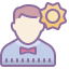 cute color style portrait mode male icon