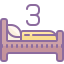 cute color style three beds icon