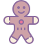 cute color style gingerbread man icon