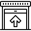 cute outline style open garage door icon