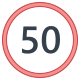 Максимальная скорость — 50 км/ч icon