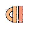 color hand drawn style 학위 icon