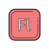 color hand drawn style adobe flash icon