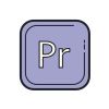 color hand drawn style adobe premiere pro icon