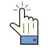 color hand drawn style tap icon