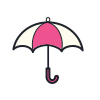 color hand drawn style 우산 icon