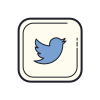 color hand drawn style twitter 제곱 icon