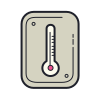 color hand drawn style temperature icon