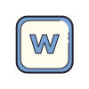 color hand drawn style microsoft word icon