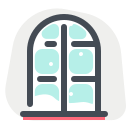 pastel color style gefrorenes fenster icon