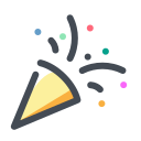 pastel color style confetti icon