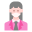 Businesswoman in Mask icon