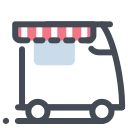 pastel color style food truck icon