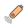 color hand drawn style wi fi 모뎀 icon