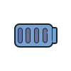 color hand drawn style full battery icon