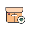 color hand drawn style diamond package icon