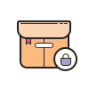 color hand drawn style secured package icon