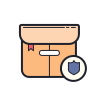 color hand drawn style box secured icon