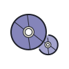 color hand drawn style cd icon