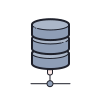 color hand drawn style database icon