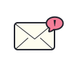 color hand drawn style important mail icon